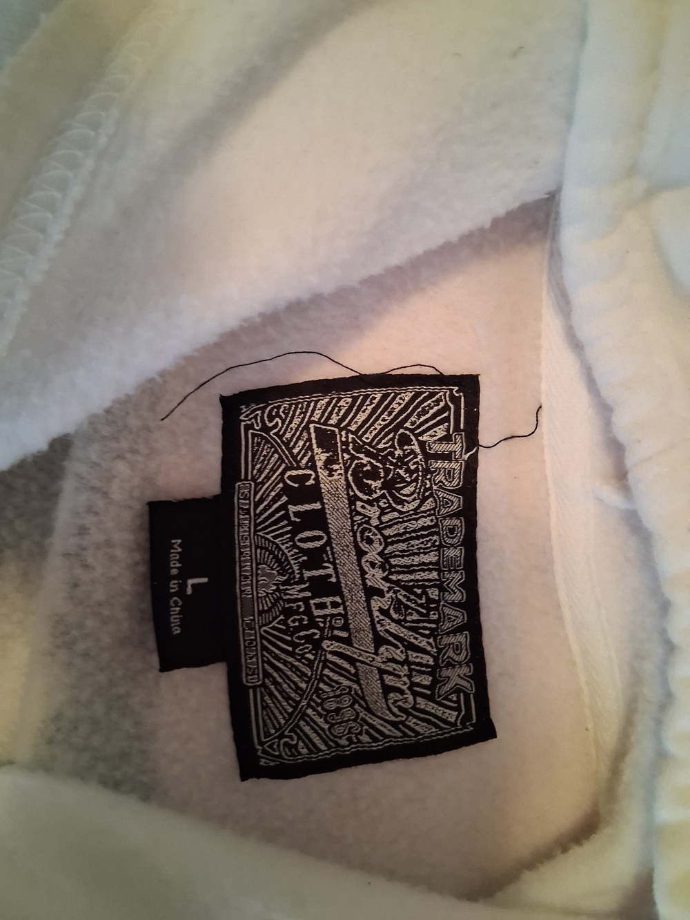 Brooklyn Cloth Mens White Graphic Print Pullover Hoodie Fleece Pockets Size L - Picture 6 of 9